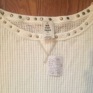 Free People NWT knit top with studded neckline